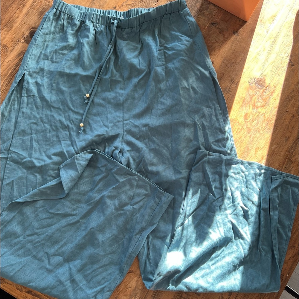 Lulus Swim Cover-Up Slit Pants • Light Blue • Size L